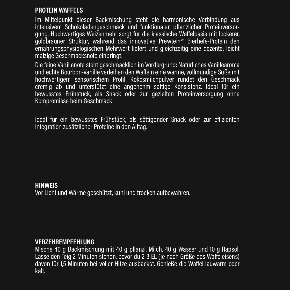 PROTEIN WAFFLES VANILLE Prew:teinTM